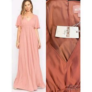 MUMU Weddings Mauve Crisp Pink Maxi Dress